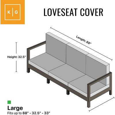 Gray Heavy-Duty Weatherproof Outdoor Sofa Cover with Drawstring Closure