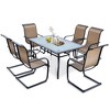 Costway 60''x 38'' Patio Dining Table Glass Top Rectangular Deck W/Umbrella Hole - 4 of 4