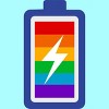 Adult Design By Humans Pride Charging Battery By PINHEAD66 Racerback Tank Top - 2 of 2