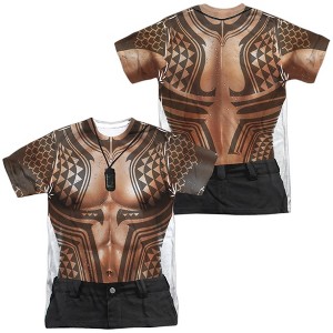 Men's Aquaman Movie Aquaman Tattoos (Front Back Print) Short Sleeve Costume T-Shirt - 1 of 4
