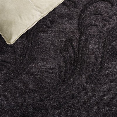 Black Wool Handmade Tufted Square Area Rug 6'x6'