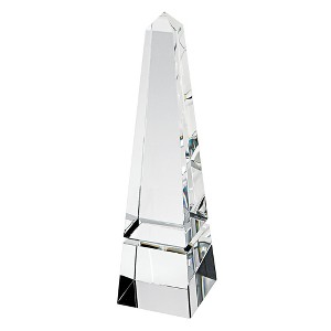 HomeRoots 11" Clear Crystal Obelisk Statue - 1 of 4