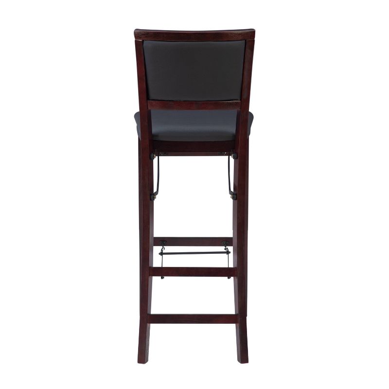 30&#34; Keira Padded Back Faux Leather Folding Bar Stool Espresso Brown - Linon, 6 of 19