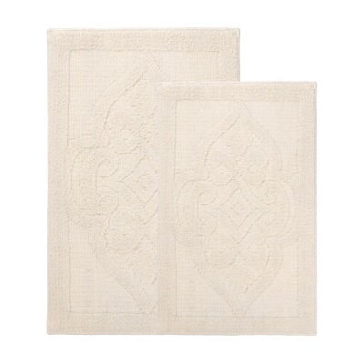 Medallion Textured Machine Washable Bath Rugs, Set of 2 by Blue Nile Mills