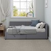 CAVINAS Twin Size L-Shape Corner Bed Frame with 2 Storage Drawers,Linen Upholstered Daybed for Kids Room,Bedroom - 3 of 4