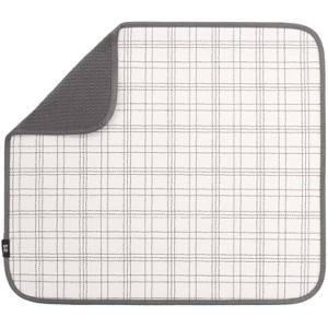 LunaLulinlk Dish Drying Mat, 16” x 18”, Absorbent Microfiber Kitchen Counter Mat, Dish Drying Pad Stitched Plaid - 1 of 4