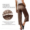 ECUPPER Womens Linen Cropped Pants Loose Casual Capri Cotton Wide Leg Plus Size Elastic Waist with Drawstring Trouses - 3 of 4