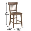 Pine and Rubberwood Solids Rustic Counter Chair (Set of 2) with Shaped Wood Seat, Saw Rasping and Distressing, Modern Ranch Design - 2 of 4