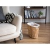 Aoibox Handwoven Water Hyacinth Waste Basket with Built-in Handles, Wicker Trash Can for Bedroom, Bathroom, Living Room, Home Office - 3 of 4