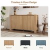 Buffet Cabinet with Storage, 4-Door Retro Wood Sideboard with Distressed Finish and Adjustable Shelves for Dining Room - 4 of 4