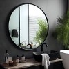 USHOWER Black Round Mirror for Over Sink 24-inch, Circle Bathroom Mirror, Metal Frame Vanity Mirror, Modern Wall Mirror for Entryway Living Room - 2 of 4