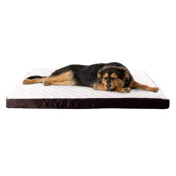 Dog Bed - Egg Crate Style Bamboo Charcoal Infused Foam Pet Bed with Plush Cover - 44x35-Inch Dog Bed for Large Dogs up to 100lbs by PETMAKER (Brown)