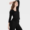 Women's Ribbed Henley Pajama Top - Auden™ - 3 of 4