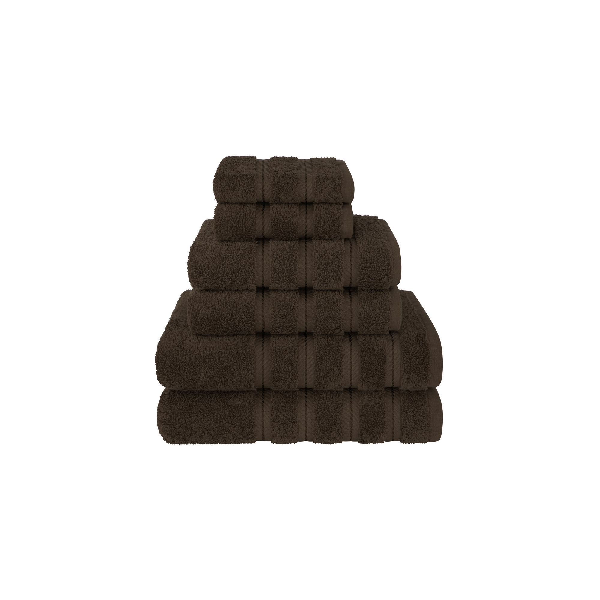 American Soft Linen 6 Piece Towel Set, 100% Cotton Bath Towels for Bathroom, Brown