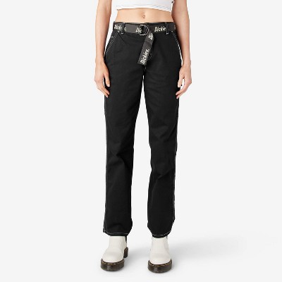 Women's Relaxed Fit Contrast Stitch Cropped Cargo Pants - Dickies