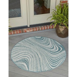 Unique Loom Outdoor Modern Pool Abstract Woven Area Rug - 1 of 4