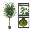 Artificial Plant Tree , Fake Ficus Tree With Silk Realistic Leaves and Lifelike Trunk,Faux Ficus Tree With Pot for Home Decor Indoor, 1 Pack - 3 of 4