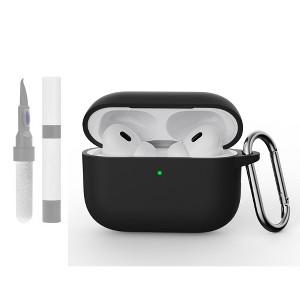 HTUTWOO for Airpods Pro 3 Case, Thick Silicone Protective Cover with Carabiner and Cleaning Kit, Supports Wireless Charging - 1 of 4