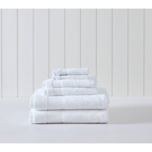 6pc Island Retreat Bath Towel Set White - Tommy Bahama: Cotton Terry, OEKO-TEX Certified, Lightweight - 1 of 4