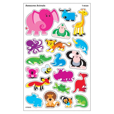 Trend Awesome Animals superShapes Stickers-Large, 160 ct (Pack of 6)