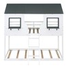 YOOCOZZ Twin Over Twin Bunk Bed Wood Bed with Roof, Window, Guardrail and Ladder - 3 of 4