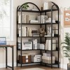 Corner Bookshelf, L Shaped Bookshelf Arched 5 Tier Corner Shelf with Metal Frame for Living Room Bedroom - 4 of 4