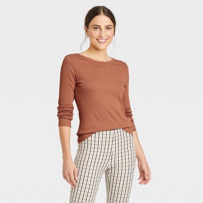 Women's Long Sleeve Ribbed T-shirt - A 