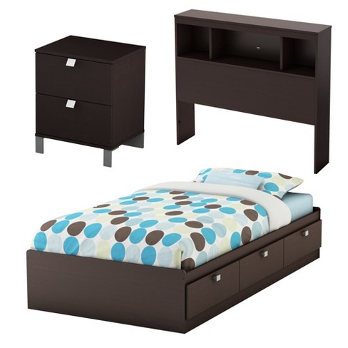 3pc Spark Kids Bedroom Set Twin Chocolate South Shore Target