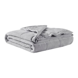SEVOBAL Baby Blankets Reversible Temperature Down Blanket Warm Winter Bedding Soft Throw Blanket Christmas Room Decor, Gray, 90"*90"*0.25" - 1 of 4