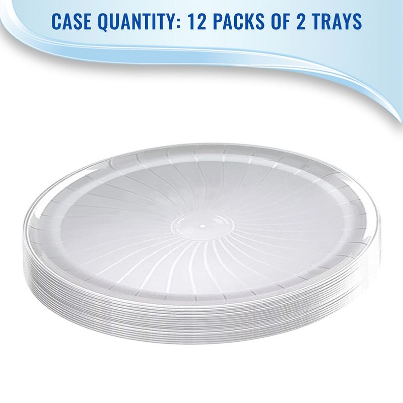 Smarty Had A Party 12" Clear Pavilion Round Disposable Plastic Trays, 3 of 6