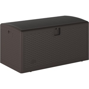 Outdoor Storage Box with Lid, Weather-Resistant Plastic Deck Box, Lockable Outdoor Storage Bin for Patio Furniture, Gardening Tools and Accessories - 1 of 1