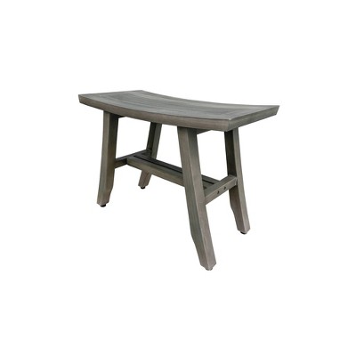 Satori Antique Gray Wide Teak Wood Spa Shower Bench, 26"