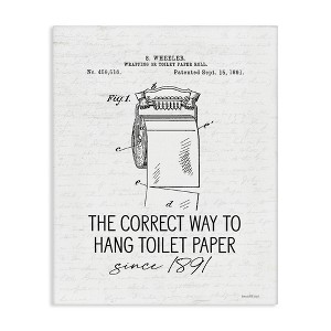 Stupell Industries Vintage Bathroom Diagram Correct Way Hang Toilet Paper, 16" x 20" - 1 of 4
