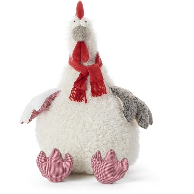 Mina Victory Holiday Rooster Ivory 23" x 24" Stuffed Animal