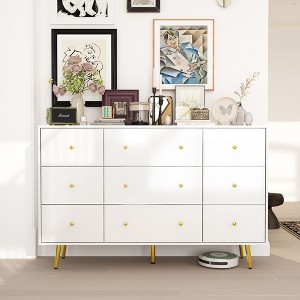 Famapy Sleek Dresser with 9 Drawers and Metal Handles - 1 of 4