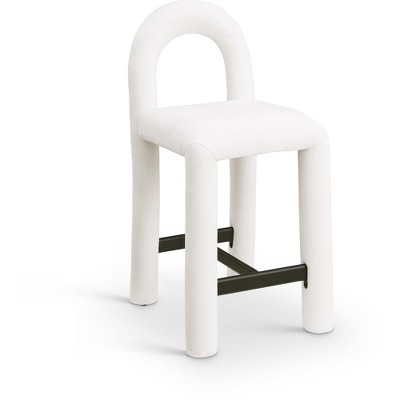 Meridian Furniture,Amari Chenille Fabric Stool