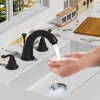 LOVMOR Widespread Bathroom Sink Faucet 3 Hole, Matte Black - 3 of 4