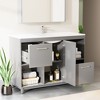 HYLEORY 48.03 in. W X 18.11 in. D X 35.04 in. H Basin Vanity with White Marble Top, Drawers and Open Shelf - 4 of 4