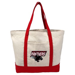 Clark Atlanta University Primary Logo Canvas Tote Bag With External Pocket, Reusable Shoulder Bag for Shopping, School, Beach - 1 of 4