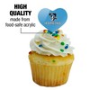 Johns Hopkins University Primary Logo Heart Love Cupcake Picks Toppers Decoration Set of 6 - 3 of 4