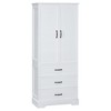 Akoasm 68.9 in. H MDF Board Bathroom Storage Cabinet with Two Doors, Drawers & Adjustable Shelf-White - 4 of 4