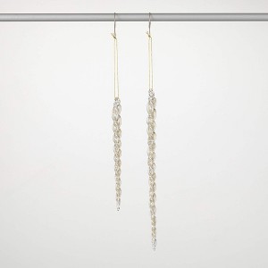 9.75"H & 6.75"H Sullivans Christmas Gold Accented Icicle Ornaments Set of 2  Red - 1 of 3