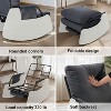 Cozy Nursery Upholstered Rocking Chair With pedal design, High Backrest& Retractable Footrest, Plush Corduroy for Living Room, Bedroom - 4 of 4