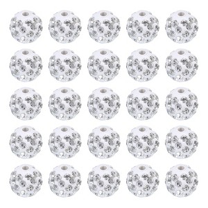 Unique Bargains Sparkling Disco Crystal Rhinestone Clay Beads DIY Craft Round Bead 0.4" 50 Pcs - 1 of 4