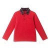 Andy & Evan  Toddler  Red Polo w/Plaid Collar & Twill Pull On Pant - 3 of 4