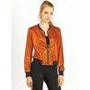 INSPIRE CHIC Women's Holographic Fashion Stand Collar Metallic Lightweight Zip Bomber Jacket - 2 of 4