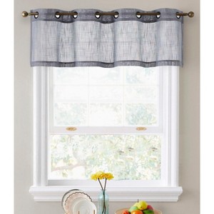 HLC.ME Abbey Faux Linen Textured Semi Sheer Thick Half Short Grommet Curtain Valance Topper for Small Windows, Kitchen & Bathroom - 1 of 4