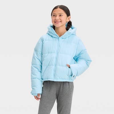 NWT all in motion kids rouge puffers Jacket with Hoodie.