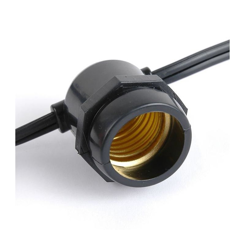Novelty Lights Edison Outdoor String Lights with 25 In-Line Sockets Black Wire 37.5 Feet, 3 of 8