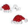 Sterling Silver Christmas Collection - 3 Pairs of Crystal Accented Studs with Festive Candy Cane Designs - 4 of 4